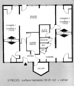 plan d'une maison basse